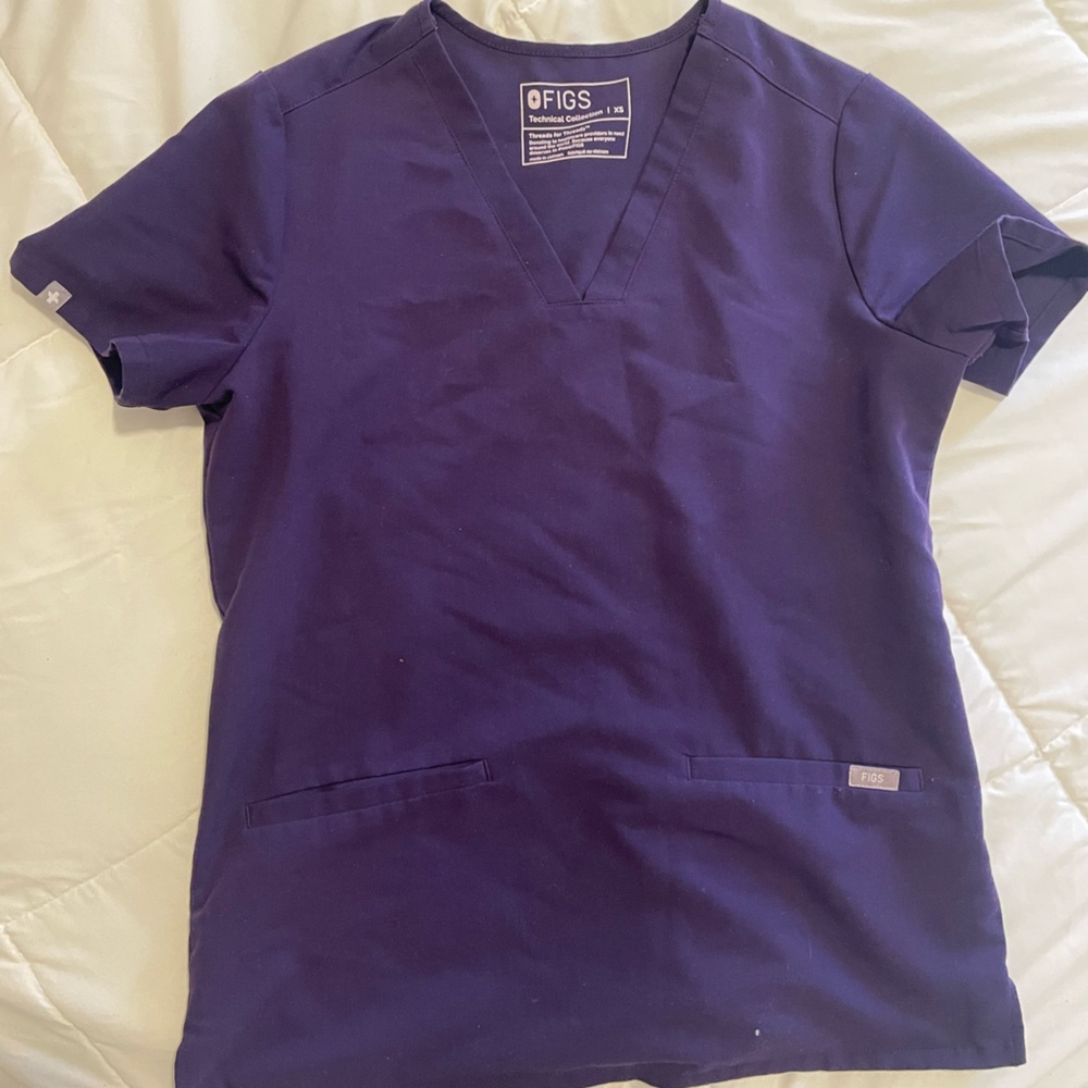 Figs Purple Scrub Top